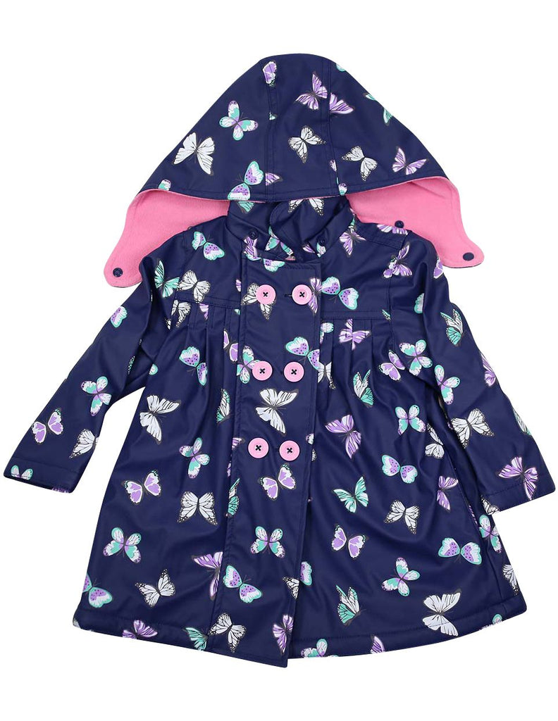 A1341N Rainwear Raincoat Butterfly Print Polar Fleece Lined