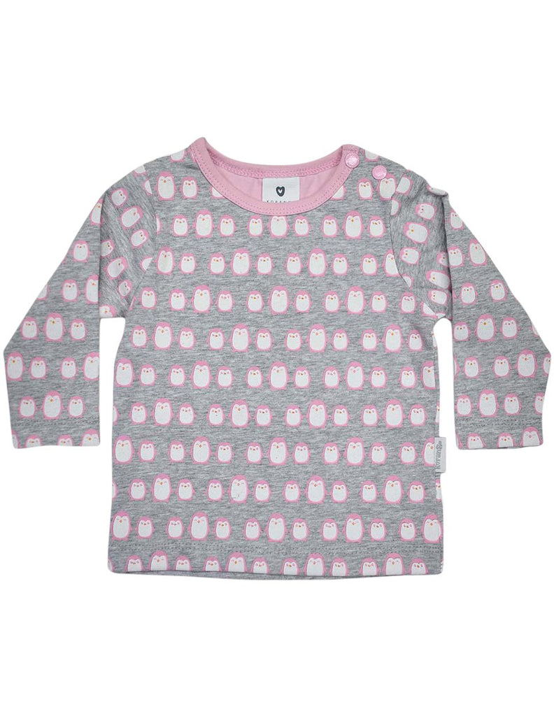 B13020P Baby Penguin Printed Long Sleeve Top
