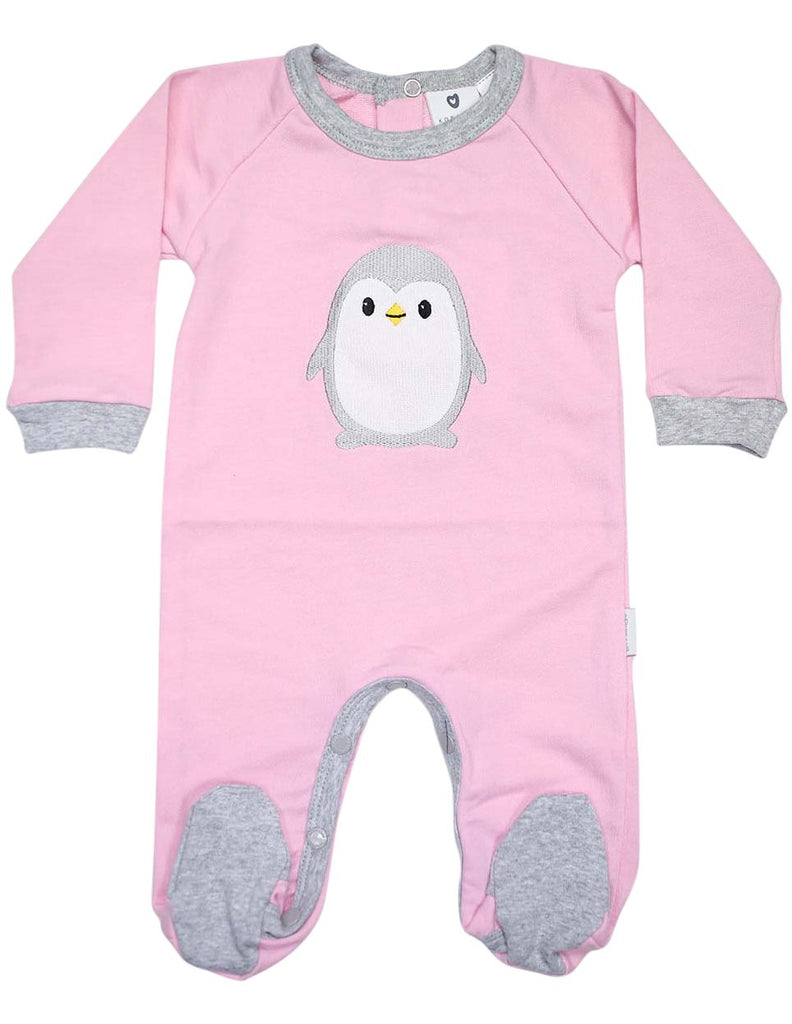 B13018P Baby Penguin Long Sleeve Romper