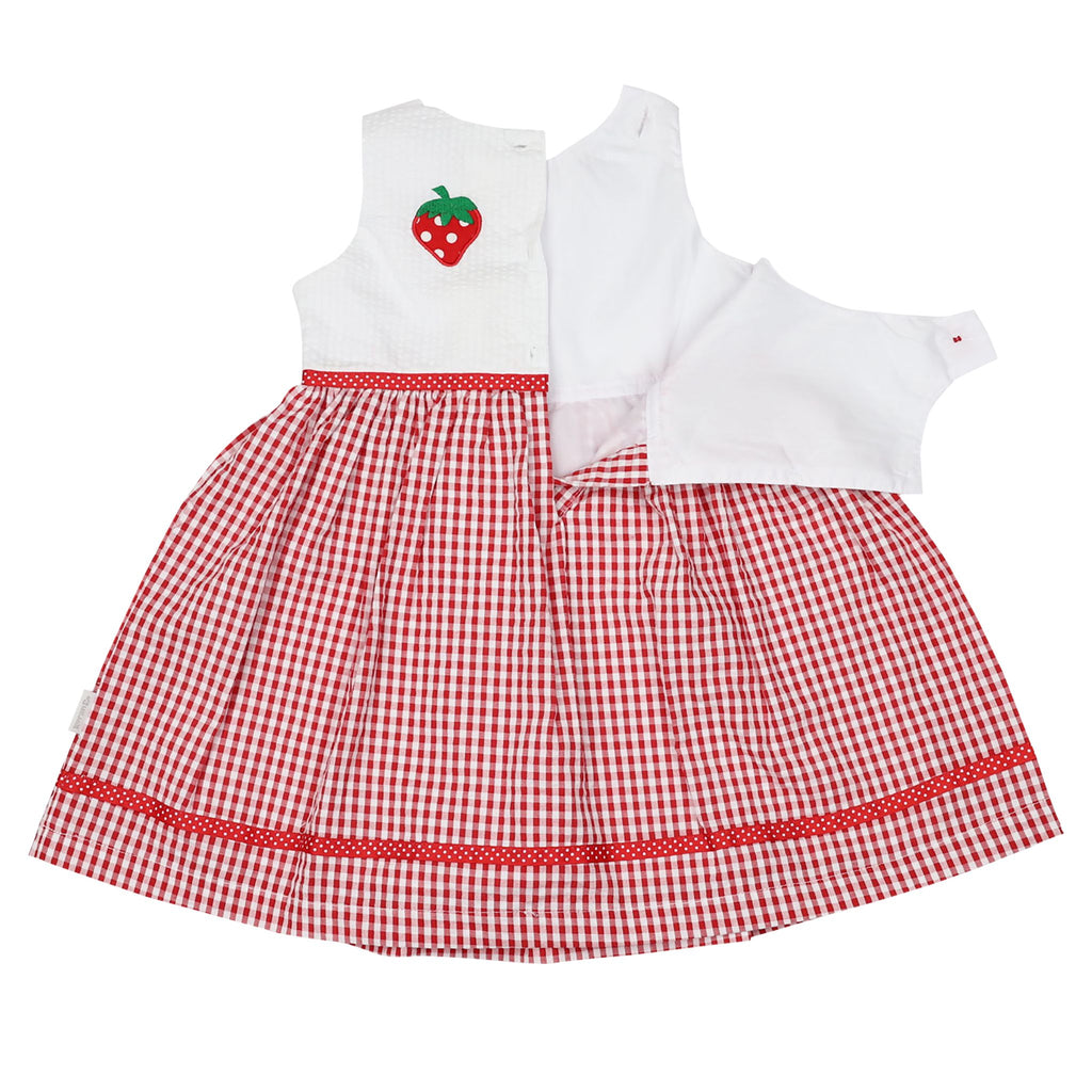 A1441R Strawberry Seersucker Dress