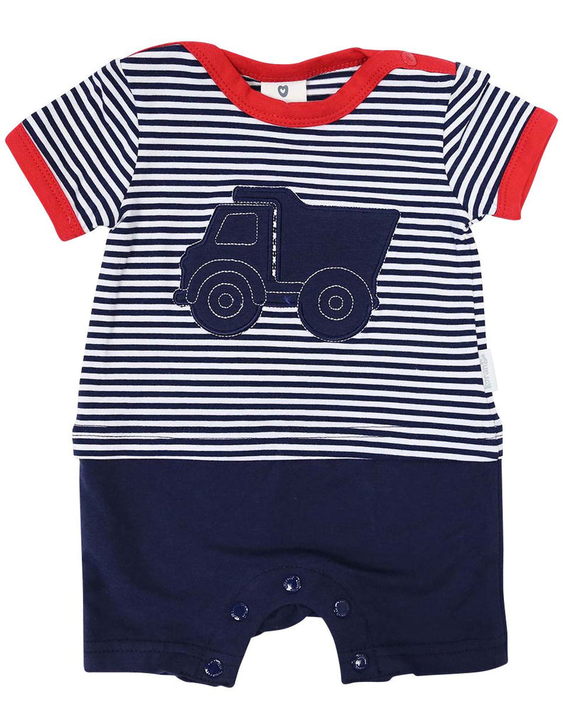 B1212R Tip Truck Short Sleeve Romper-All In Ones-Korango_Australia-Kids_Fashion-Children's_Wear