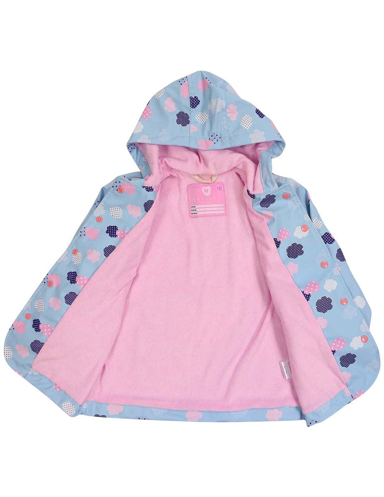 A1342B Rainwear Raincoat Cloud Print French Terry Lined