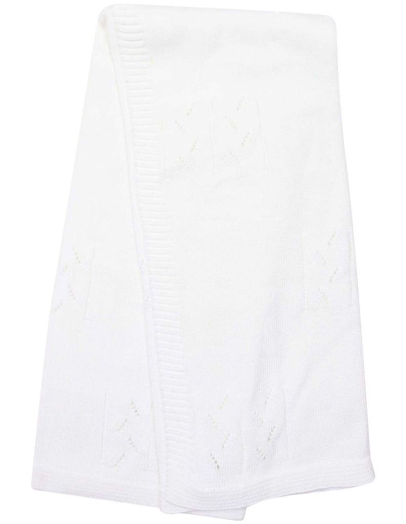 C1207W Rosette Knit Blanket-Accessories-Korango_Australia-Kids_Fashion-Children's_Wear