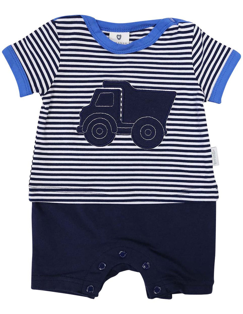 B1212B Tip Truck Short Sleeve Romper-All In Ones-Korango_Australia-Kids_Fashion-Children's_Wear