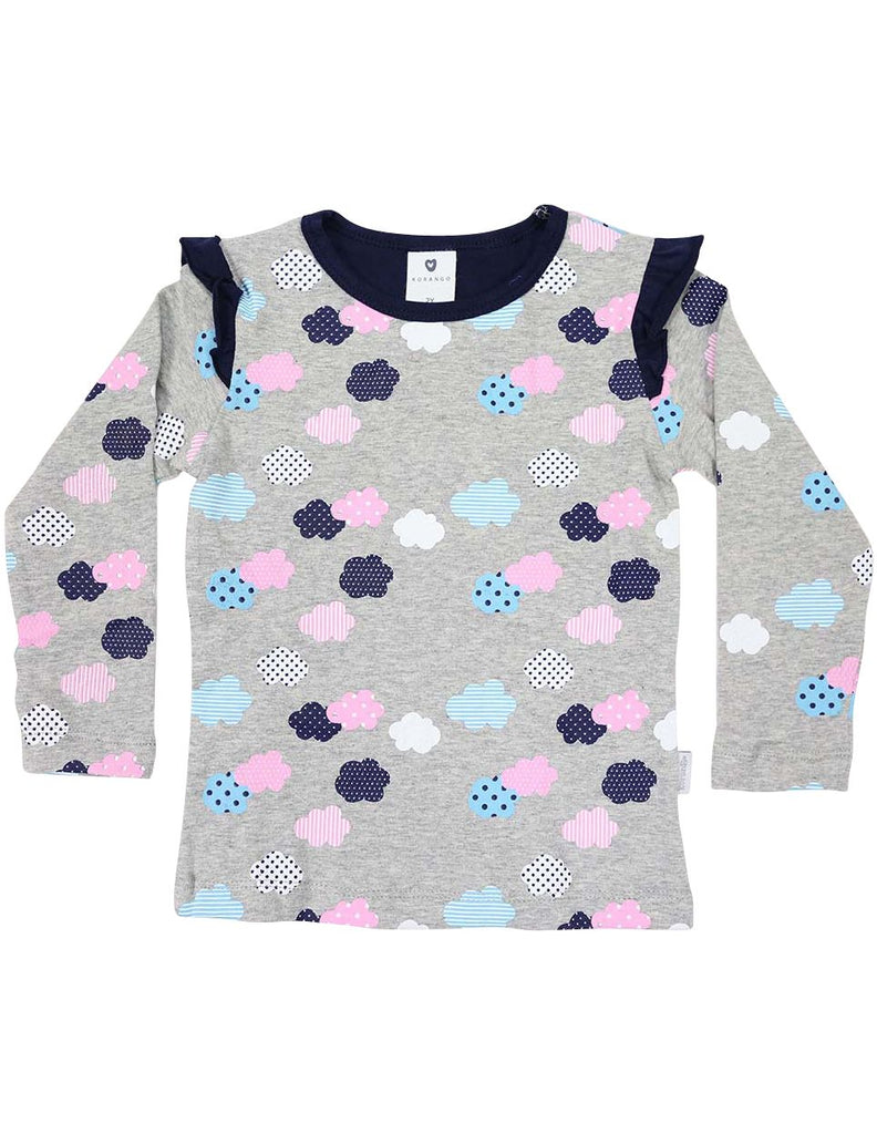 A1321G Clouds Long Sleeve Cloud Print Tee