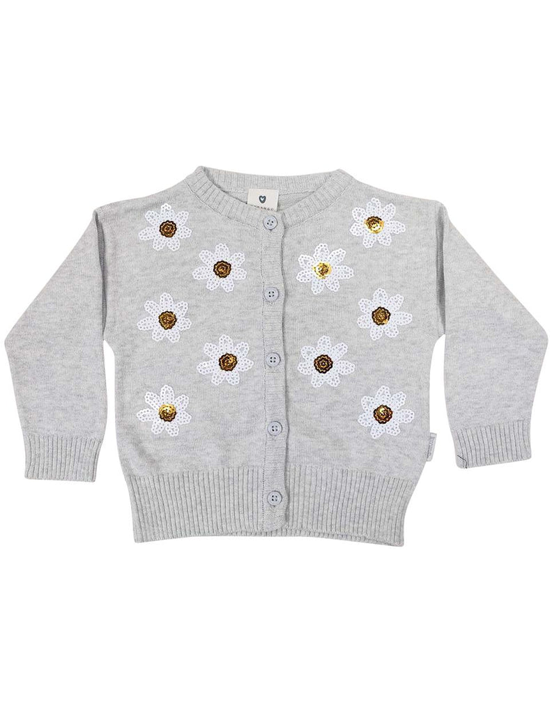 A1246G Daisy Sequence Cardigan-Cardigans/Jackets/Sweaters-Korango_Australia-Kids_Fashion-Children's_Wear