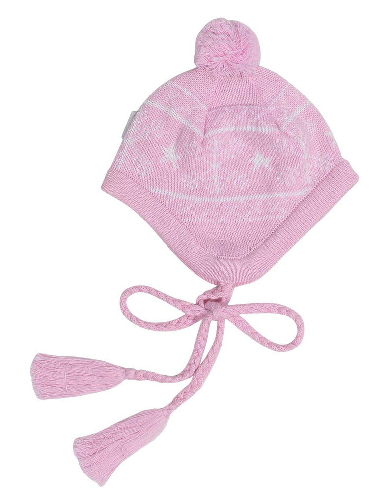 B13022P Baby Penguin Snowflake Knit Beanie