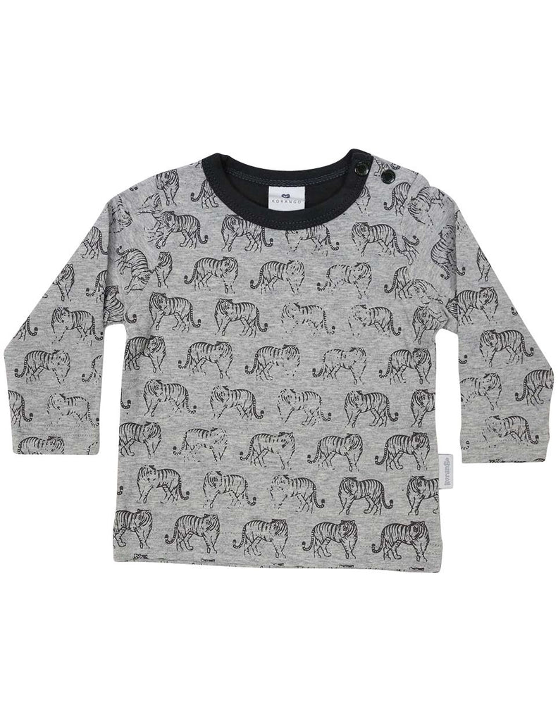 A1303G Tiger Long Sleeve Tiger Print Tee