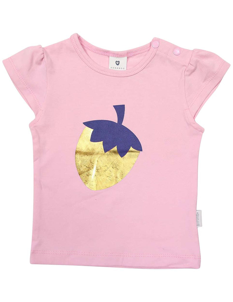 A1237P Strawberry Printed Tee-Tops-Korango_Australia-Kids_Fashion-Children's_Wear