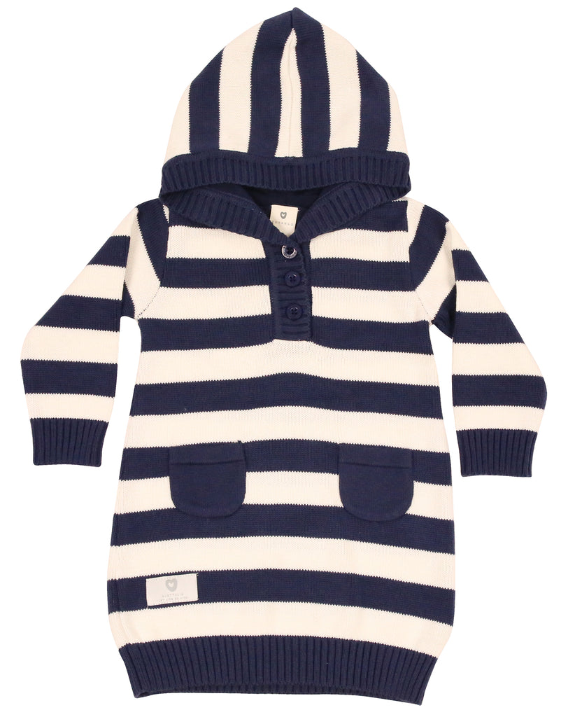 A9066 Singing in the Rain Hooded Knit Dress-Dresses-Korango_Australia-Kids_Fashion-Children's_Wear