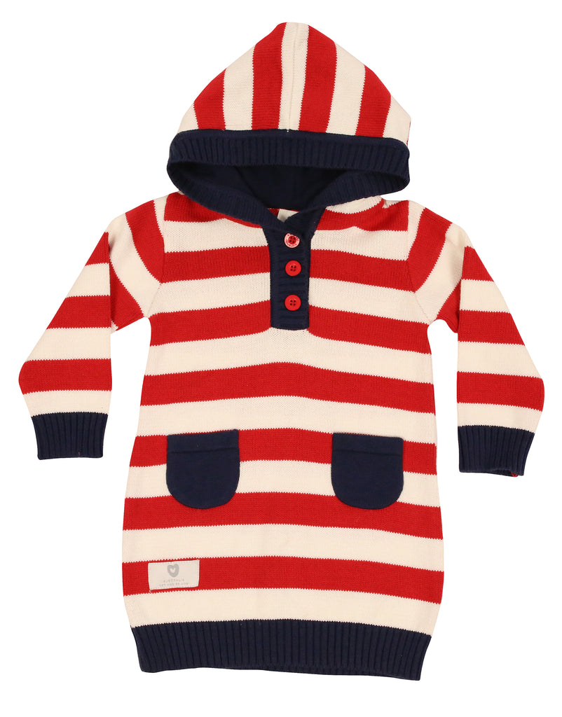 A9066 Singing in the Rain Hooded Knit Dress-Dresses-Korango_Australia-Kids_Fashion-Children's_Wear