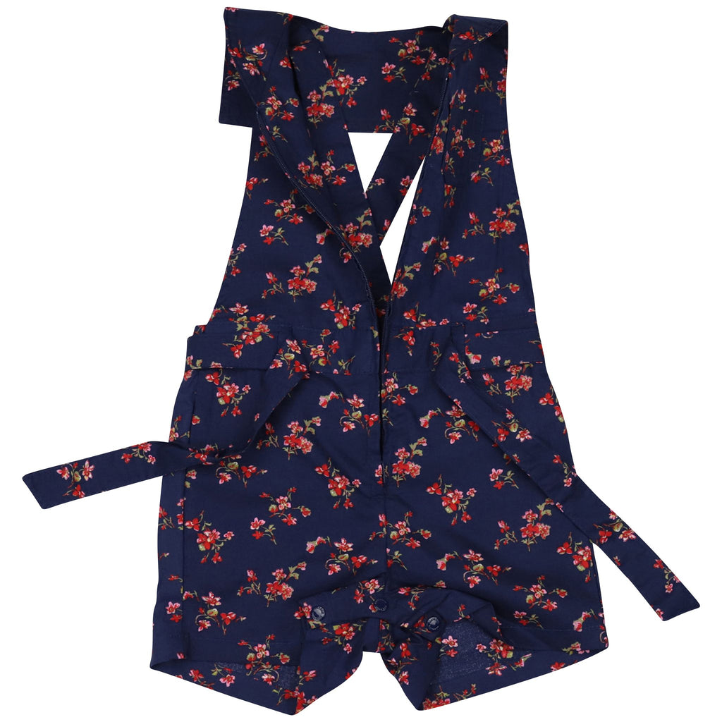 C1421N Navy Floral Floral Zip Playsuit