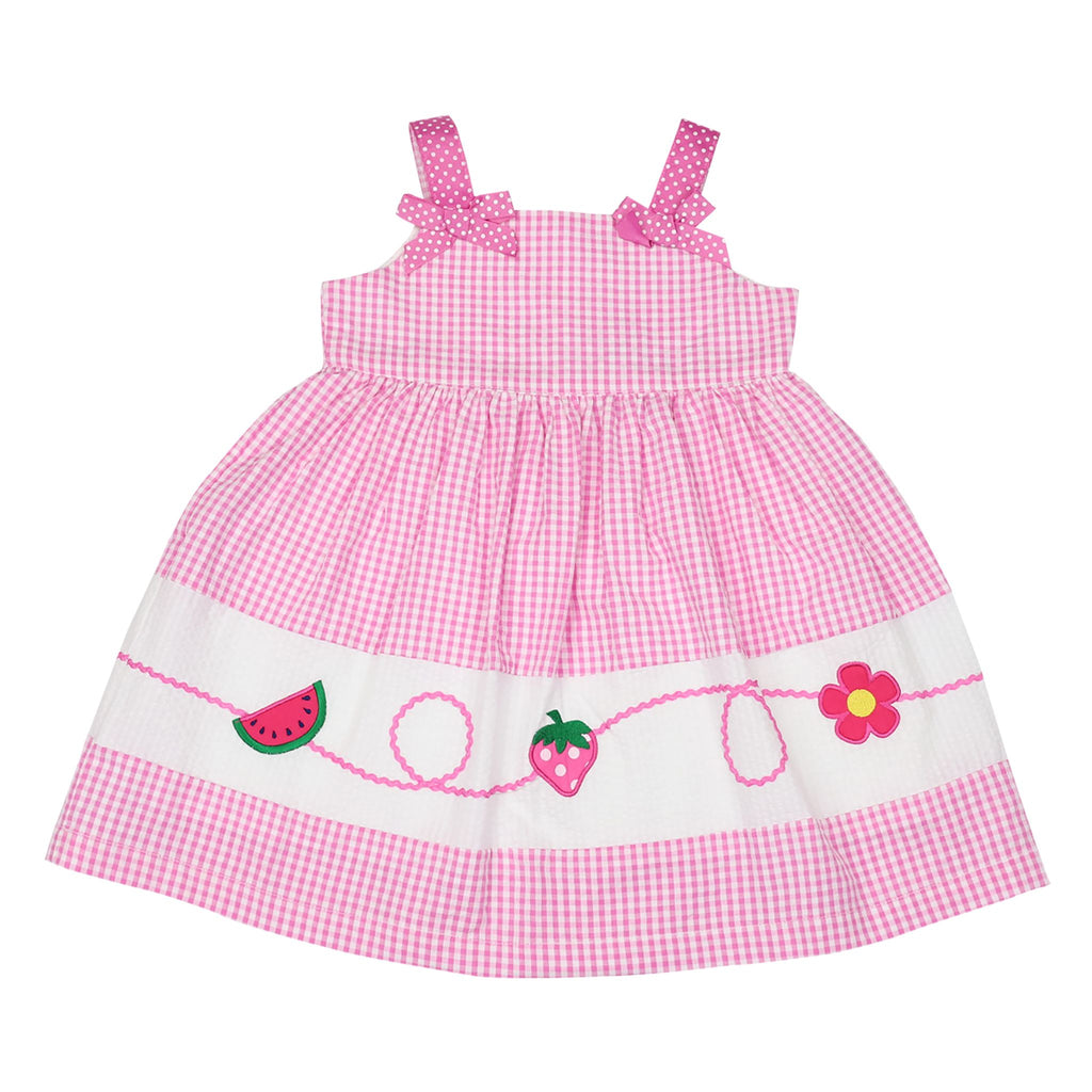 A1443P Fruit and Flower Seersucker Dress