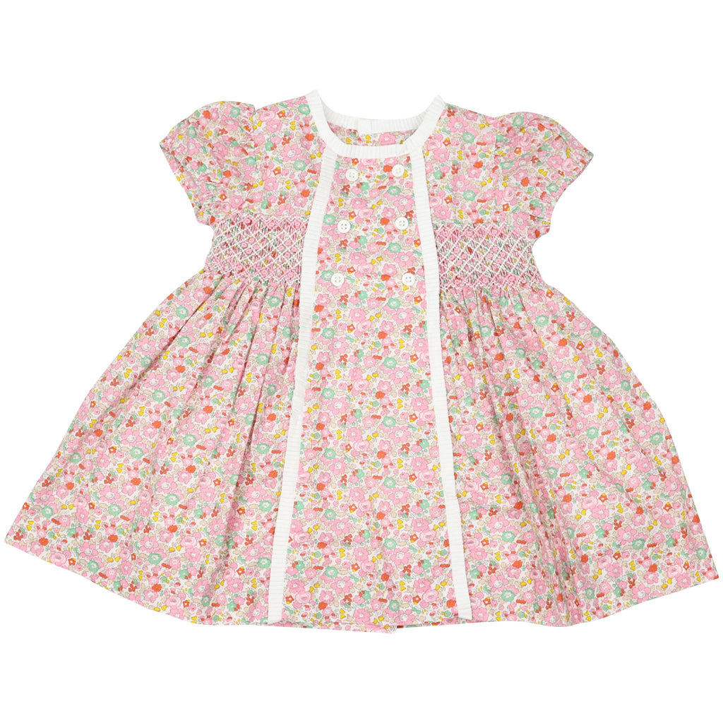 C1409P Classic Floral Smocked Dress