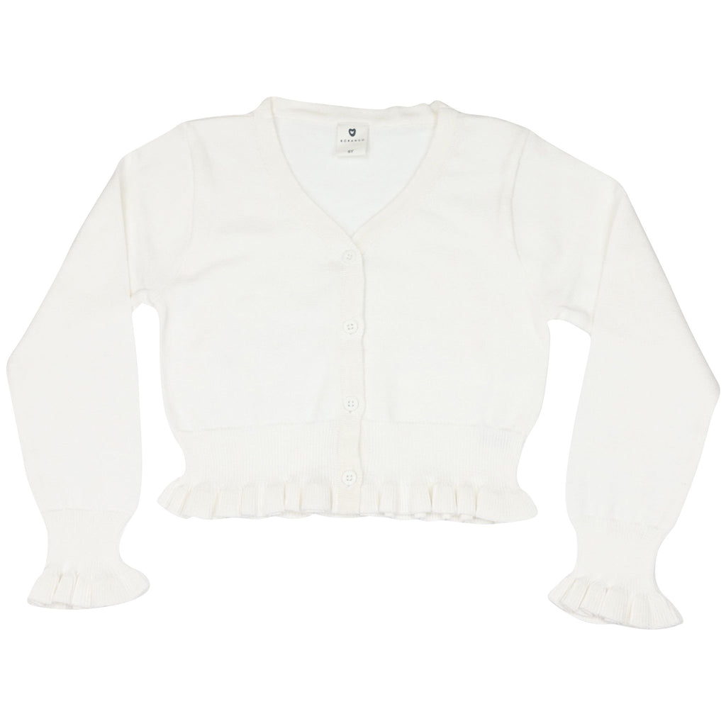C1420W White L/S Crop Cardigan