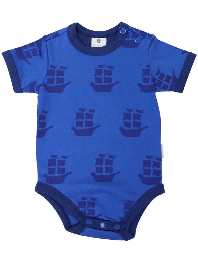 B1204B Pirate Ships Bodysuit-All In Ones-Korango_Australia-Kids_Fashion-Children's_Wear