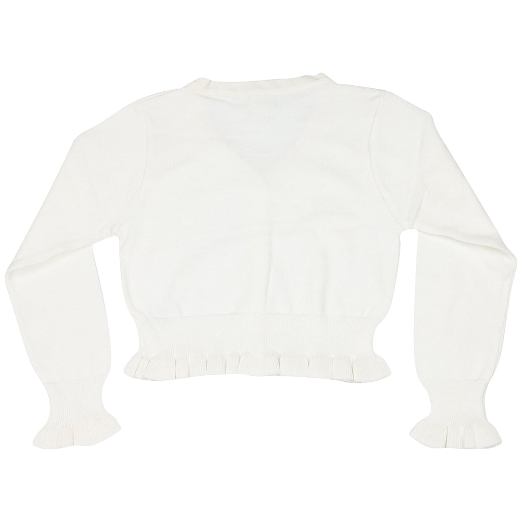 C1420W White L/S Crop Cardigan