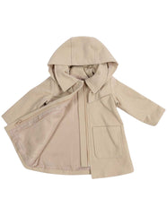 C13028B  Vamos Vintage Girls Zip Lined Overcoat with Hood