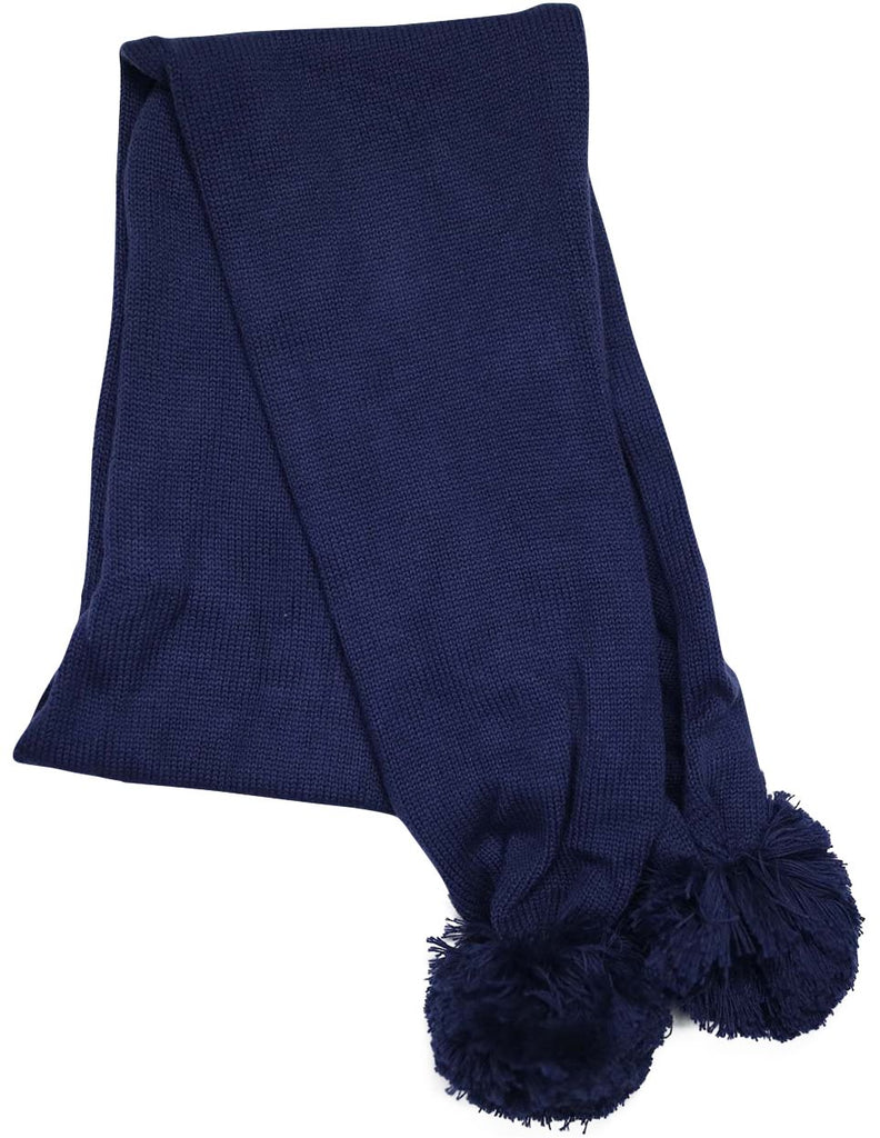 A1360N Standing out from the Crowd Knit Scarf with Pom Poms