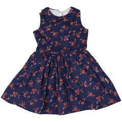 C1424N Navy Floral Floral Dress