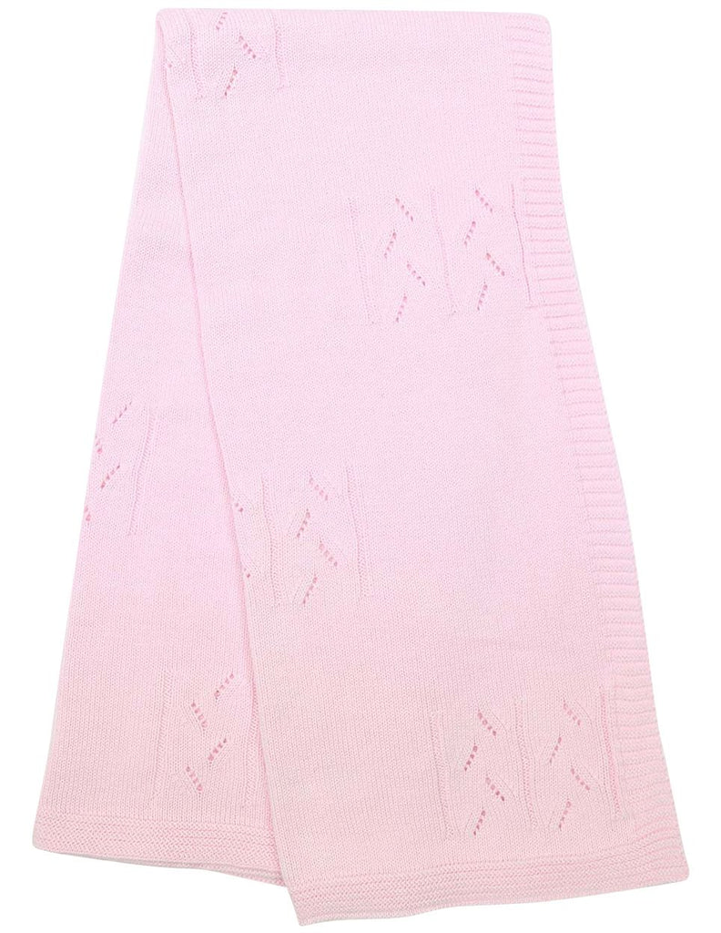 C1207P Rosette Knit Blanket-Accessories-Korango_Australia-Kids_Fashion-Children's_Wear
