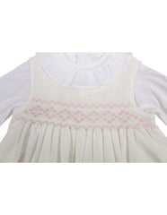 C13004I Timeless Hand Smocked/Embroidered Cotton Twill Dress & Blouse