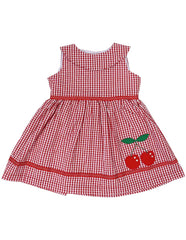 A1213R Seersucker Cherry Dress-Dress-Korango_Australia-Kids_Fashion-Children's_Wear