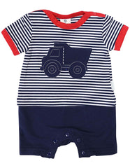 B1212R Tip Truck Short Sleeve Romper-All In Ones-Korango_Australia-Kids_Fashion-Children's_Wear