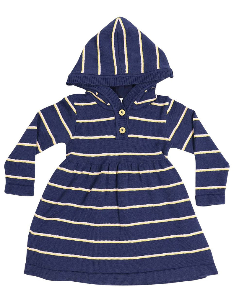 A1335N Stars Stripe Hooded Knit Dress