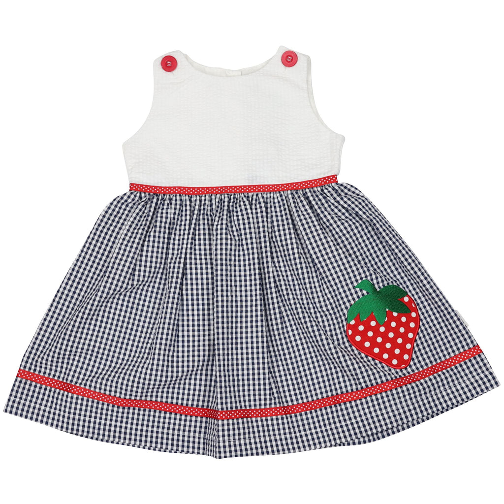 A1441N Strawberry Seersucker Dress