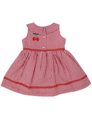 A1213R Seersucker Cherry Dress-Dress-Korango_Australia-Kids_Fashion-Children's_Wear