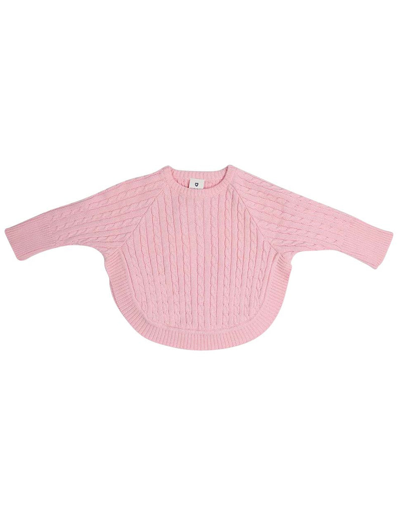 A1308P Raindrops Cable Knit Poncho
