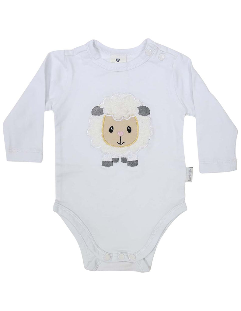 B13025W Baa Baa White Sheep Bodysuit with Applique