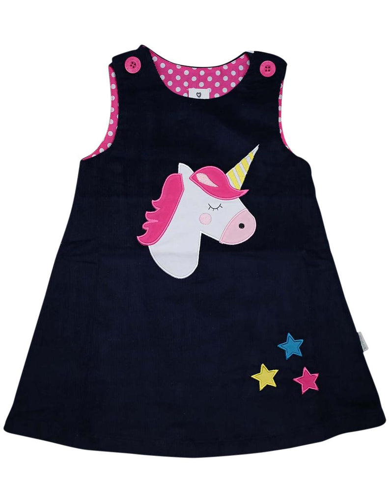 A1353N Standing out from the Crowd Unicorn Lined Cord Pinafore