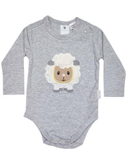B13025G  Baa Baa White Sheep Bodysuit with Applique
