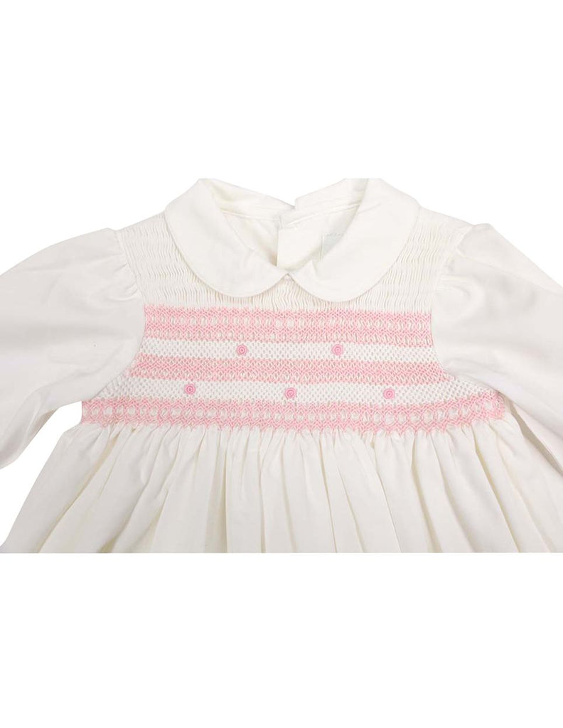 C13003I Timeless Hand Smocked/Embroidered Cotton Twill Dress
