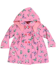 A1341P Rainwear Raincoat Butterfly Print Polar Fleece Lined