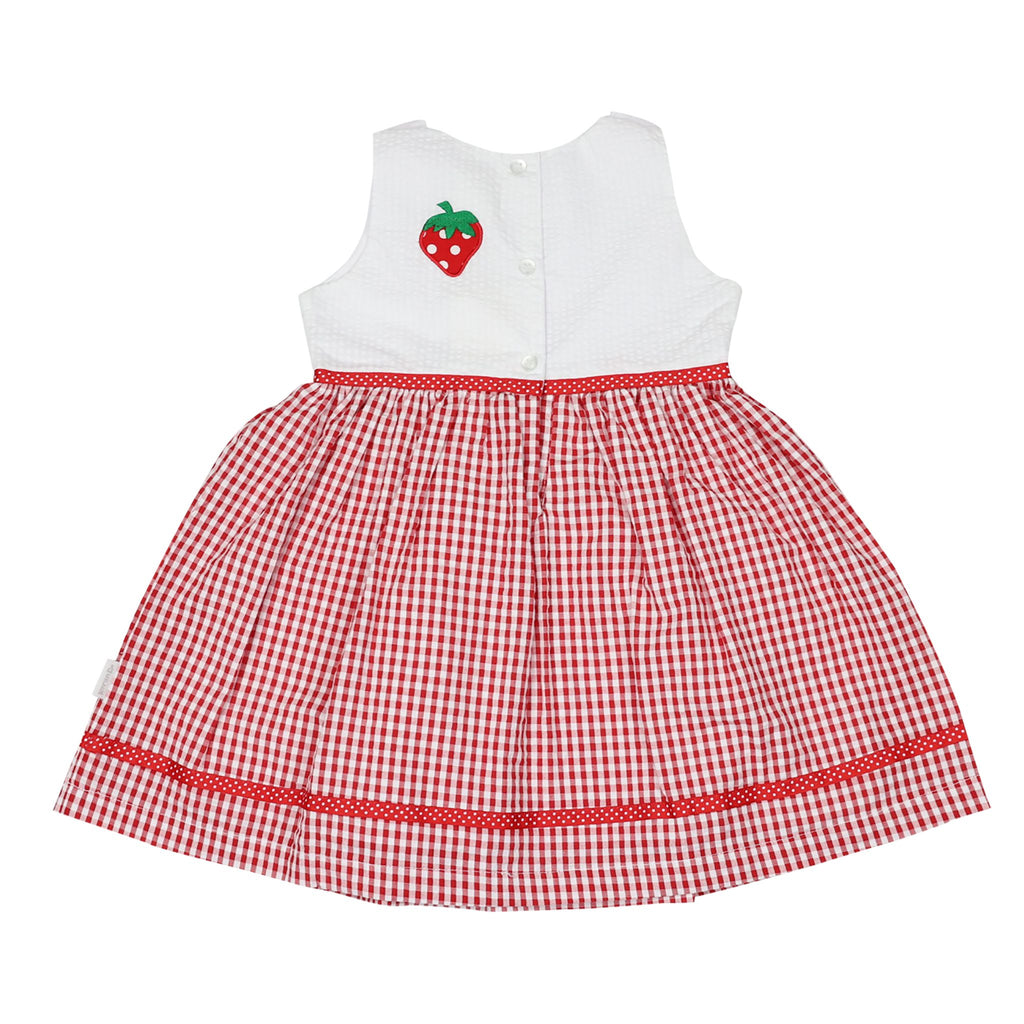 A1441R Strawberry Seersucker Dress