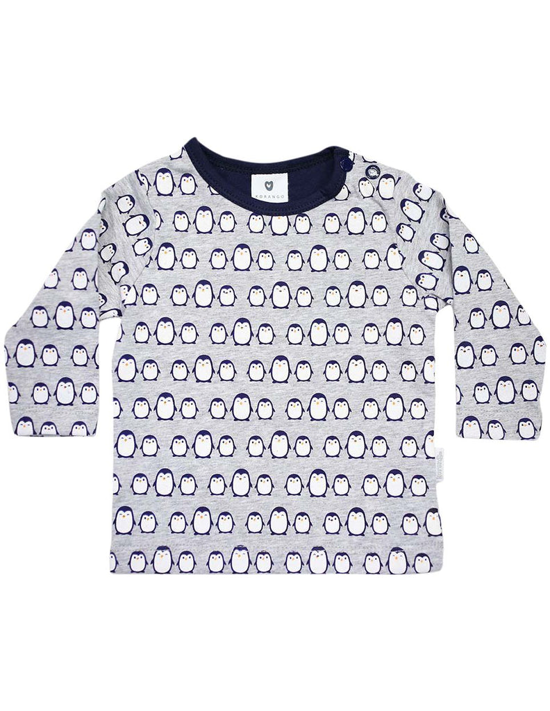 B13020N Baby Penguin Printed Long Sleeve Top