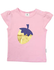A1237P Strawberry Printed Tee-Tops-Korango_Australia-Kids_Fashion-Children's_Wear