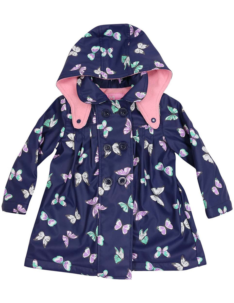 A1341N Rainwear Raincoat Butterfly Print Polar Fleece Lined