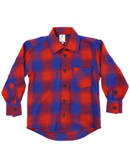 A1119R Bear in There Bear Check Flannel Shirt-Tops-Korango_Australia-Kids_Fashion-Children's_Wear