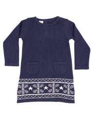 A9050N Snowflakes A-line Knit dress-Dresses-Korango_Australia-Kids_Fashion-Children's_Wear