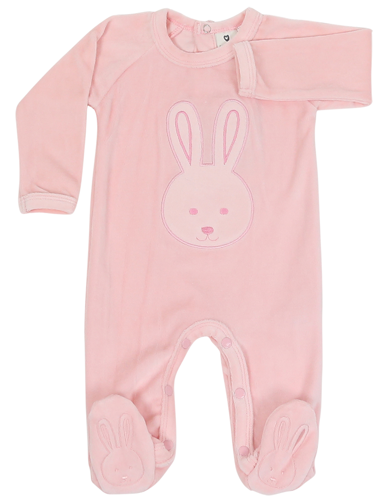 B1120P Baby Bunny Velour Romper-All in Ones-Korango_Australia-Kids_Fashion-Children's_Wear