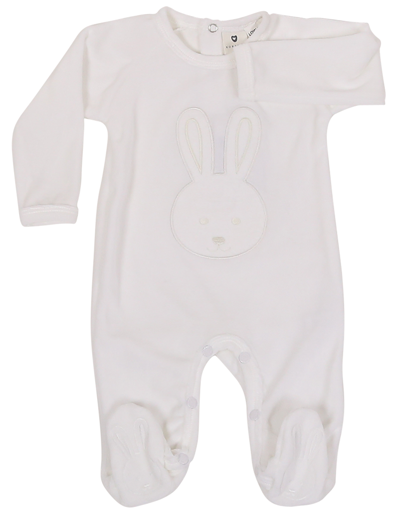 B1120 Baby Bunny Velour Romper-All in Ones-Korango_Australia-Kids_Fashion-Children's_Wear