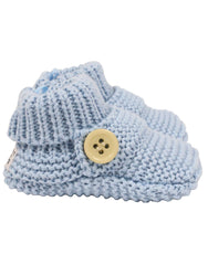 C7023B Knitted Booties Button Bootie-Accessories-Korango_Australia-Kids_Fashion-Children's_Wear
