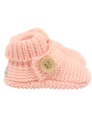 C7023P Knitted Booties Button Bootie-Accessories-Korango_Australia-Kids_Fashion-Children's_Wear