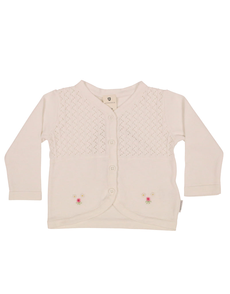 C9001 Rosettes Cardigan-Cardigan/Jackets/Sweaters-Korango_Australia-Kids_Fashion-Children's_Wear