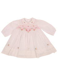 C9002W Rosettes Voile Smocked Dress-Dresses-Korango_Australia-Kids_Fashion-Children's_Wear