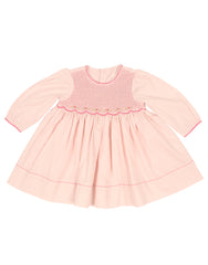 C9003 Rosettes Twill Smocked Dress-Dresses-Korango_Australia-Kids_Fashion-Children's_Wear